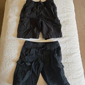 2 Boys Black Stretch shorts size 6